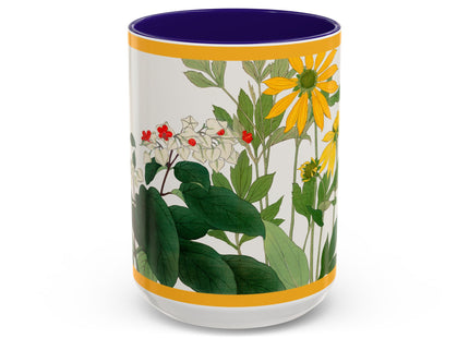 Clerodendrum & Rudbeckia Flower by Tanigami Kônan Colorful Mugs (11oz, 15oz)