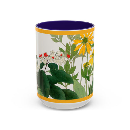 Clerodendrum & Rudbeckia Flower by Tanigami Kônan Colorful Mugs (11oz, 15oz)