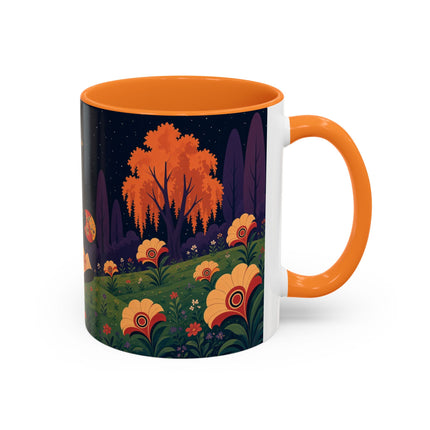 🌙🌼 The Moonlit Floral Dancer Colorful Mug – Art Deco Garden Fantasy