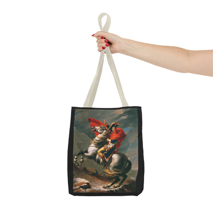 Napoleon Crossing the Alps by Jacques-Louis David Tote Bag (AOP)