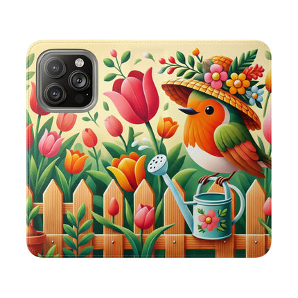 🌷🐦 The Little Garden Tender Flip Case – Sunshine, Care & Storybook Charm
