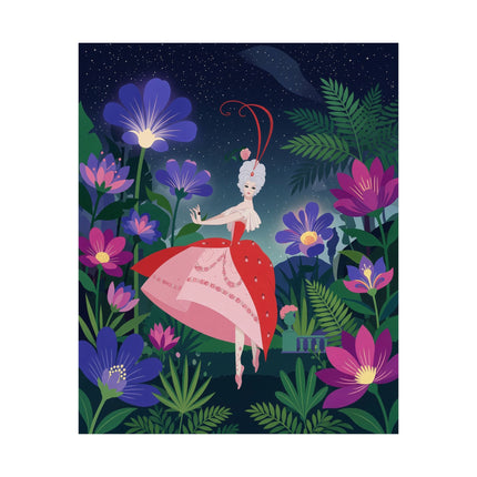 🌙🌺 The Lady Of The Midnight Flower Garden Matte Vertical Poster – Art Deco Floral Whimsy