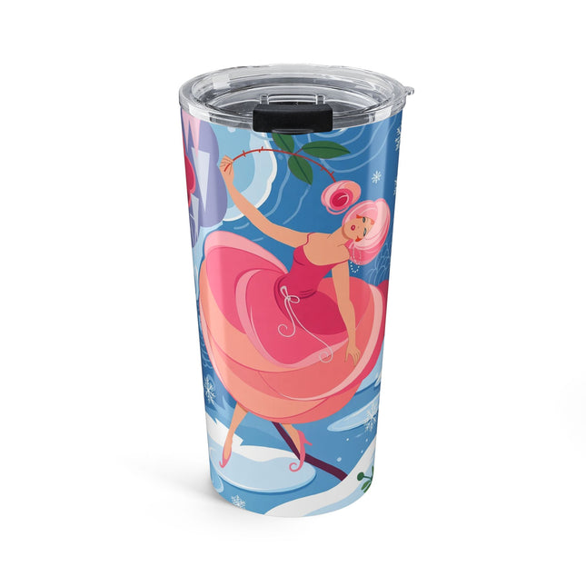 ⛸️🌸 The Rose Waltz On Ice Tumbler – Art Deco Winter Fantasy