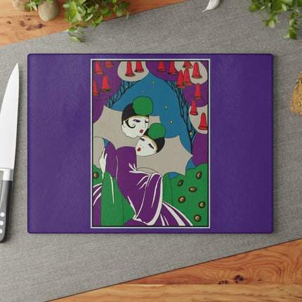 Two Pierrots Glass Cutting Board