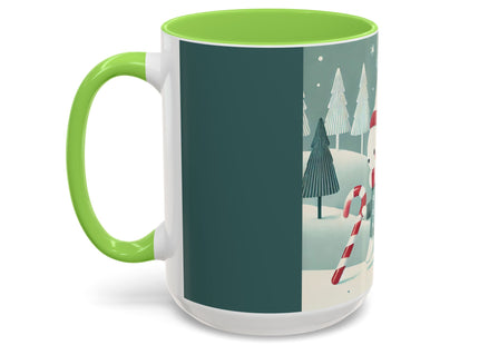 Candy Cane Timekeeper Bunny Colorful Mugs (11oz, 15oz)