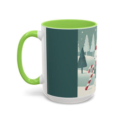 Candy Cane Timekeeper Bunny Colorful Mugs (11oz, 15oz)