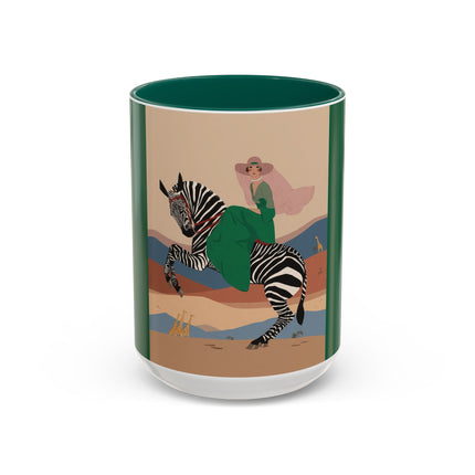Zebra Rider Colorful Mugs – Safari Chic & Art Deco Adventure