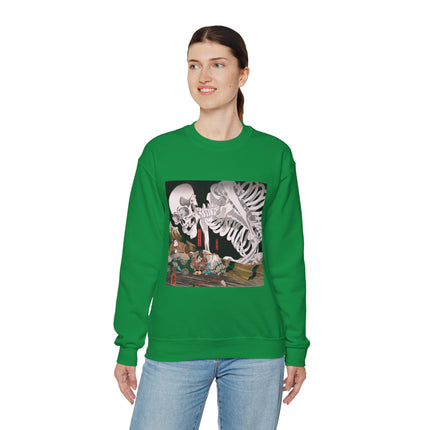 Mitsukuni Defying the Skeleton Spectre by Utagawa Kuniyoshi Heavy Blend™ Crewneck Sweatshirt