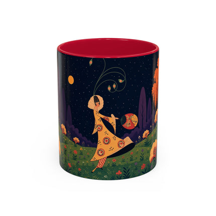 🌙🌼 The Moonlit Floral Dancer Colorful Mug – Art Deco Garden Fantasy