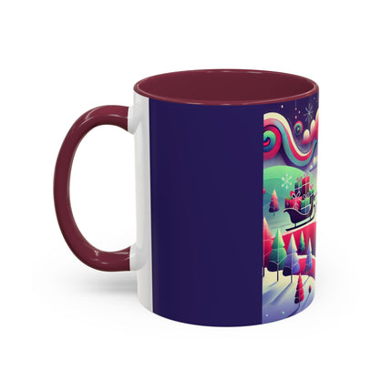 Festive Reindeer Flight Colorful Mugs (11oz, 15oz)