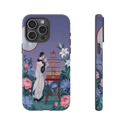 🌸🐦 The Lady Of The Garden Birdcage Phone Case – Art Deco Floral Elegance