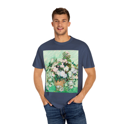 Roses by Vincent Van Gogh Unisex Garment-Dyed T-shirt