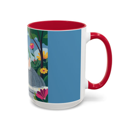 The Lady Of The Secret Garden Colorful Mugs – Art Deco Botanical Elegance