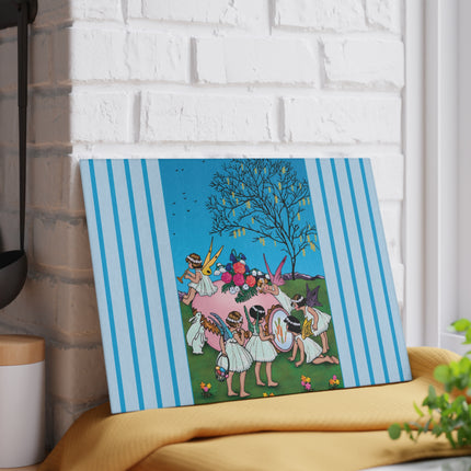 Enchanted Easter Gathering Glass Cutting Board