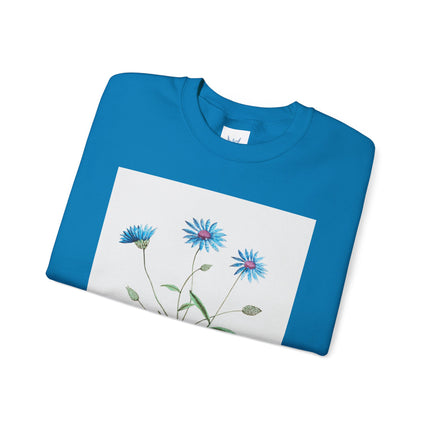 Blue Strawflower by Anselmus Boëtius de Boodt Heavy Blend™ Crewneck Sweatshirt