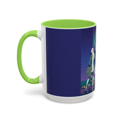 Moonlit Garden Waltz Colorful Mug (11oz, 15oz) – Rococo Romance, Garden Elegance & Enchanted Dance