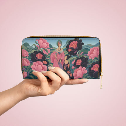 🌺🎀 The Rose Garden Companions Wallet – Art Deco Floral Romance