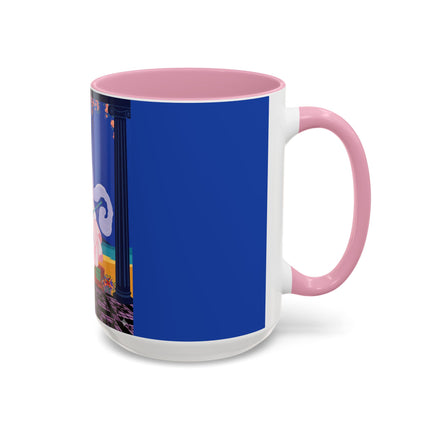 The Moonlit Promenade Colorful Mug (11oz, 15oz) – Blush Elegance, Coastal Romance & Art Deco Style