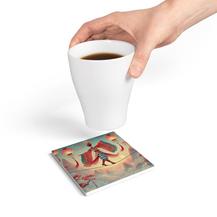 The Lantern Walker Ceramic Coaster