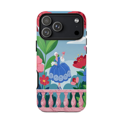 🌺🪭 The Lady Of The Grand Flower Terrace Phone Case – Art Deco Garden Elegance