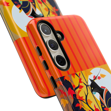 Black Cat in Kimono Phone Cases