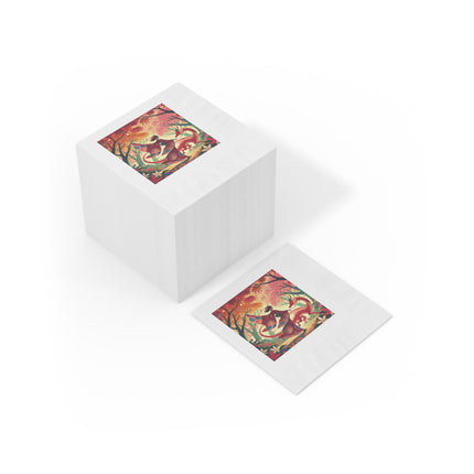 The Dragon Fairy’s Dance White Coined Napkins
