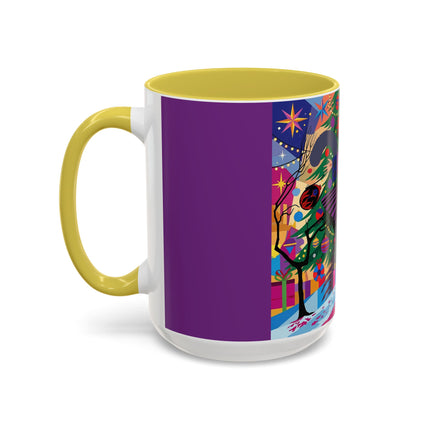 🎄✨ Christmas Among The Twinkling Trees Colorful Mug – Art Deco Holiday Fantasy