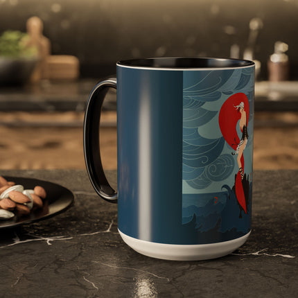 Siren of the Waves Colorful Mugs – Dramatic Sea Power & Bold Elegance
