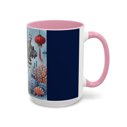 Lionfish & Lantern Colorful Mug – Mystical Ocean & Asian Harmony