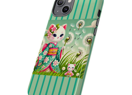 Geisha Kitten and the Dandelion Phone Cases