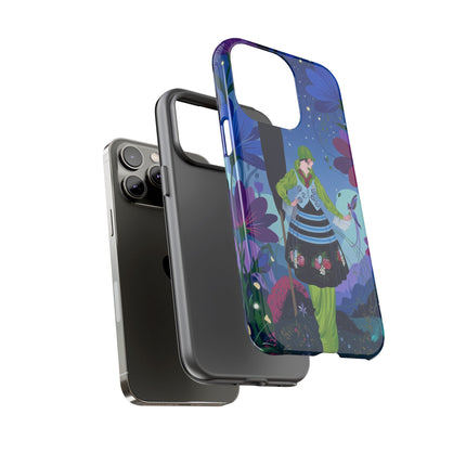 🌸🐦 The Lady Of The Midnight Bird Garden Phone Case – Art Deco Floral Fantasy
