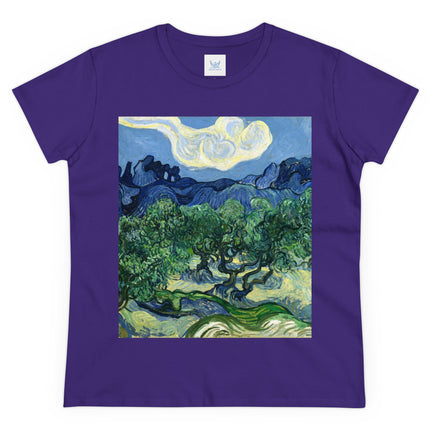 Olive Trees by Vincent Van Gogh Women's Midweight Cotton Tee