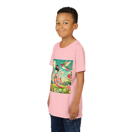 Geisha Fairy and the Hummingbird Blossom Youth Short Sleeve Tee