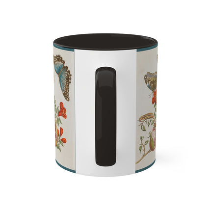 Blue Butterflies and Pomegranate by Maria Sibylla Merian Colorful Mugs, 11oz