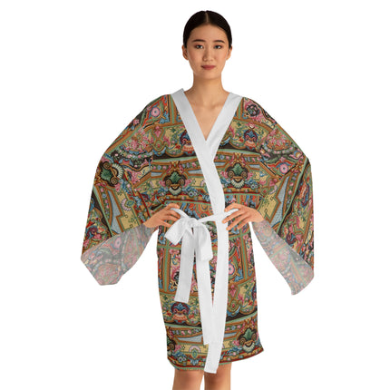 L'Ornement Polychrome by Albert Racine Long Sleeve Kimono Robe (AOP)
