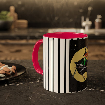 A Witch’s Moonlit Flight Colorful Mugs, 11oz