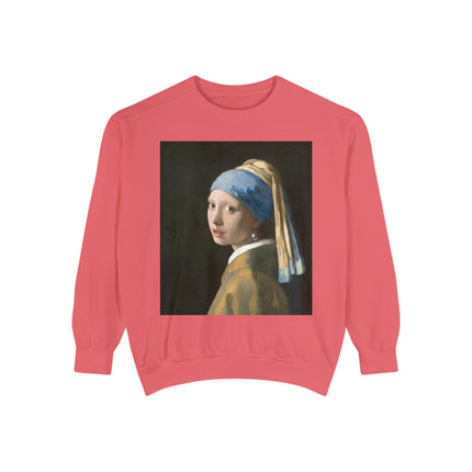 Girl with a Pearl Earring by Johannes Vermeer Unisex Garment-Dyed Sweatshirt
