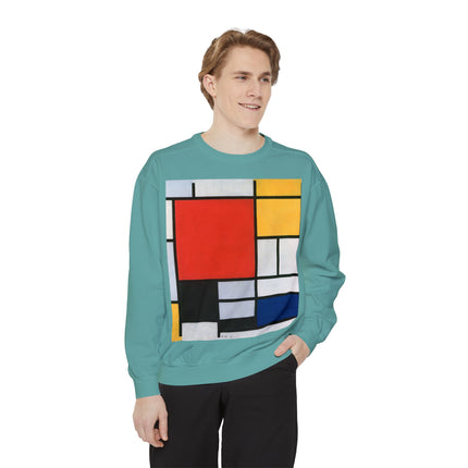 Composition with Red, Yellow, Blue, and Black by Piet Mondrian Garment-Dyed Sweatshirt