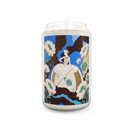 🌸🤍 The Enchanted Ivory Blossom Garden Scented Soy Candle – Art Deco Floral Elegance