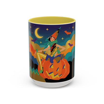 🌙🎃 The Witch Of Crescent Moon Pumpkin Colorful Mug – Colorful Halloween Charm