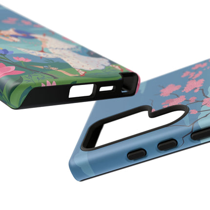 🌸☂️ The Lady Of The Falling Blossoms Phone Case – Art Deco Garden Whimsy