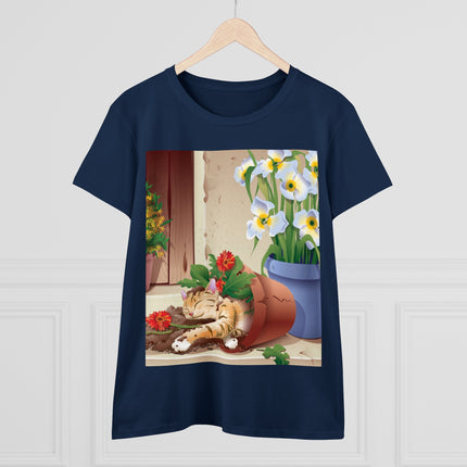 Blooming Serenity Women's Midweight Cotton Tee