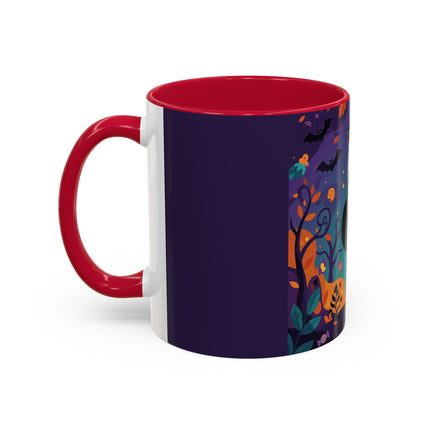 🐈‍⬛🎃 The Midnight Black Cat Masquerade Colorful Mug – Whimsical Halloween Elegance