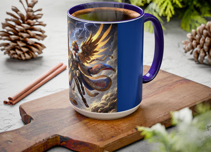 Valkyrie Descending Through Storm Colorful Mugs (11oz, 15oz)