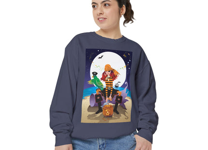 Moonlit Pirate Halloween Unisex Garment-Dyed Sweatshirt