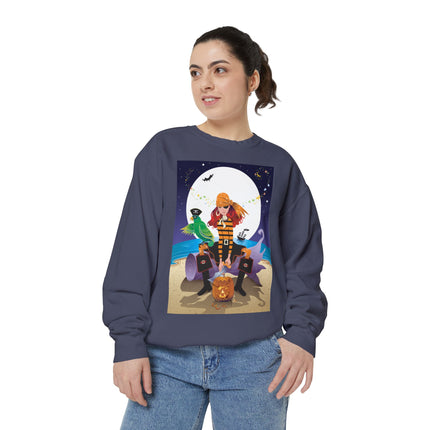Moonlit Pirate Halloween Unisex Garment-Dyed Sweatshirt