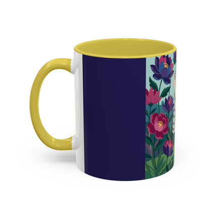 The Lady Of The Lotus Garden Colorful Mugs – Art Deco Botanical Elegance