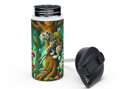 Silent Stripes Stainless Steel Water Bottle, Standard Lid