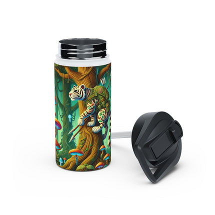 Silent Stripes Stainless Steel Water Bottle, Standard Lid