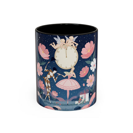 🕛🌸 Midnight Waltz Before Christmas Colorful Mug – Art Deco Holiday Fantasy